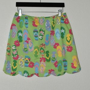 Green Flip Flop Sandal Multi Color Skort